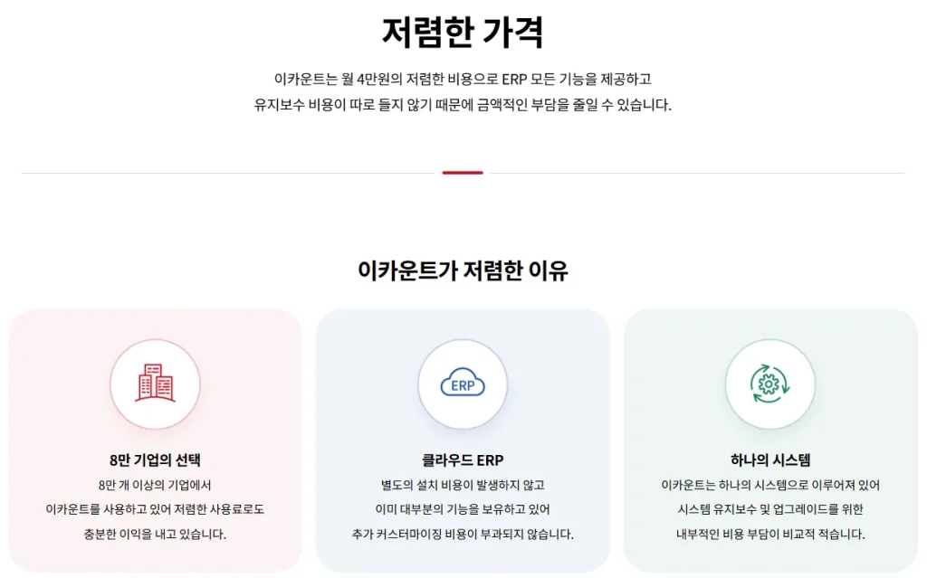이카운트 ERP 가격